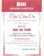 Chứng nhận Hội viên BNI